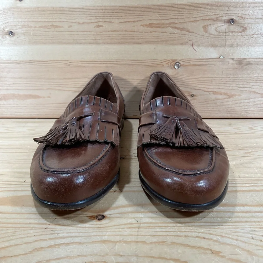 Bragano By Cole Haan Tassel Kiltie Loafers Men’s 11 M Brown Leather Casual Italy
